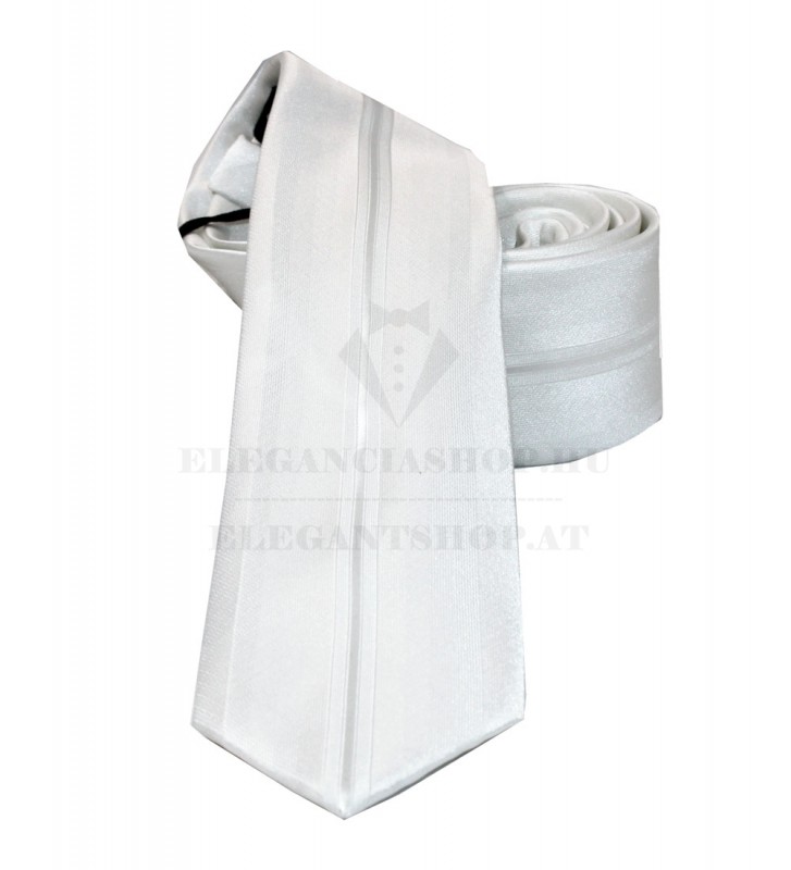         NM Slim Krawatte - Weiß gestreift
